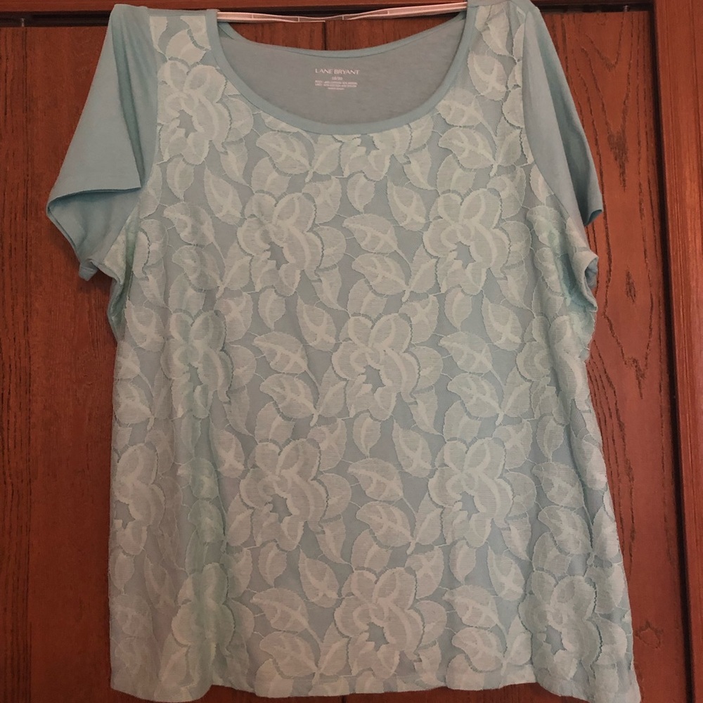 Lane Bryant blue lace tee